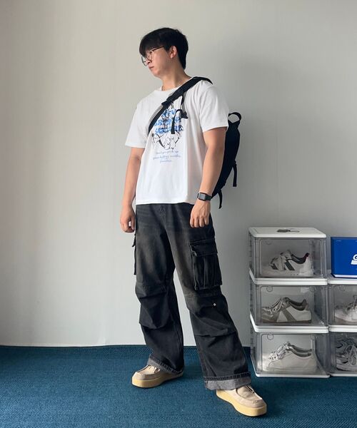 TRILLION(トリリオン)の「パラシュートカーゴリベットデニムパンツ(ライトグレー)(デニムパンツ・レディース・その他・SMALL/MEDIUM/LARGE/X-LARGE)」の21枚目の写真