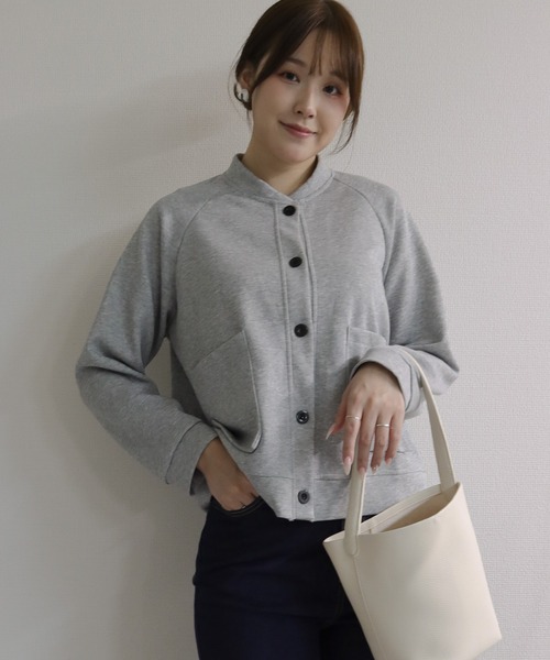 attiree(アティレー)の「ポケット付きスウェット カーディガン(カーディガン/ボレロ・レディース・ベージュ/ブラック/チャコールグレー/グレー・FREE)」の9枚目の写真