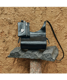 BITTER CELLS(r^[ZY)Glaze Mini Cross Bag & Card Wallet Set - Black(bZW[obO)