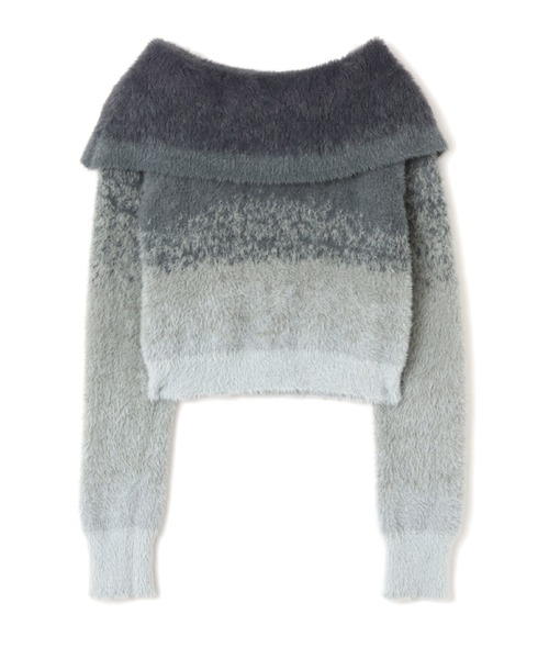 atmos pink(アトモスピンク)の「atmos pink Off Shoulder Knit Tops / アトモス ピンク オフ ショルダー ニット トップス(ニット/セーター・レディース・グレー/ブルー/ピンク・FREE)」の1枚目の写真