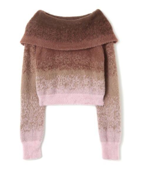 atmos pink(アトモスピンク)の「atmos pink Off Shoulder Knit Tops / アトモス ピンク オフ ショルダー ニット トップス(ニット/セーター・レディース・グレー/ブルー/ピンク・FREE)」の3枚目の写真