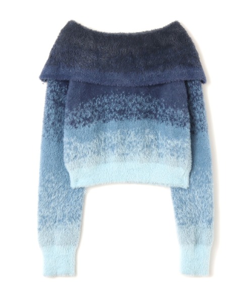 atmos pink(アトモスピンク)の「atmos pink Off Shoulder Knit Tops / アトモス ピンク オフ ショルダー ニット トップス(ニット/セーター・レディース・グレー/ブルー/ピンク・FREE)」の2枚目の写真