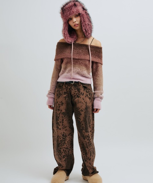 atmos pink(アトモスピンク)の「atmos pink Off Shoulder Knit Tops / アトモス ピンク オフ ショルダー ニット トップス(ニット/セーター・レディース・グレー/ブルー/ピンク・FREE)」の12枚目の写真