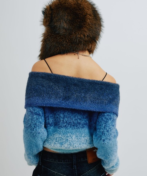 atmos pink(アトモスピンク)の「atmos pink Off Shoulder Knit Tops / アトモス ピンク オフ ショルダー ニット トップス(ニット/セーター・レディース・グレー/ブルー/ピンク・FREE)」の19枚目の写真