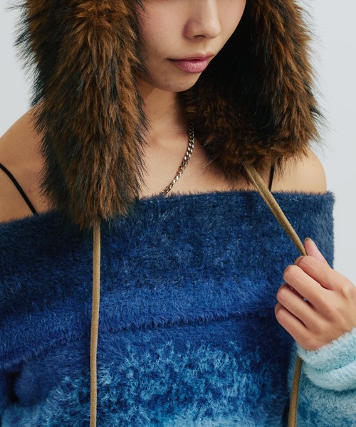 atmos pink(アトモスピンク)の「atmos pink Off Shoulder Knit Tops / アトモス ピンク オフ ショルダー ニット トップス(ニット/セーター・レディース・グレー/ブルー/ピンク・FREE)」の14枚目の写真