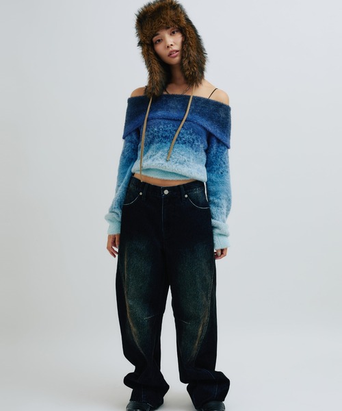 atmos pink(アトモスピンク)の「atmos pink Off Shoulder Knit Tops / アトモス ピンク オフ ショルダー ニット トップス(ニット/セーター・レディース・グレー/ブルー/ピンク・FREE)」の21枚目の写真