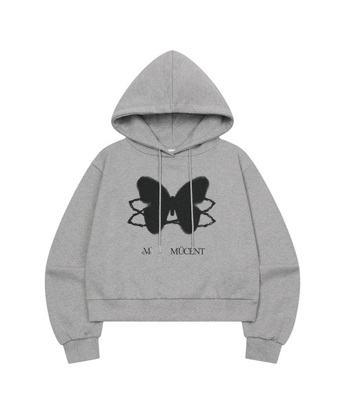 MUCENT（ムセント）の「チェーンバタフライフードティー 男女共用 (4カラー)（パーカー・メンズ・バーガンディー/ブラック/ダークグレー/ライトグレー・S/L）」の2枚目の写真