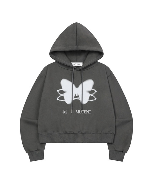 MUCENT（ムセント）の「チェーンバタフライフードティー 男女共用 (4カラー)（パーカー・メンズ・バーガンディー/ブラック/ダークグレー/ライトグレー・S/L）」の3枚目の写真