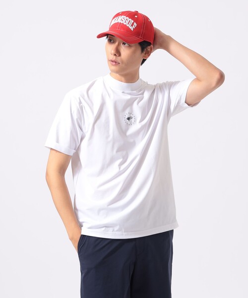 BEAMS GOLF(ビームスゴルフ)の「ORANGE LABEL / シルバースターロゴ モックネックシャツ(吸水速乾・UVカット)(Tシャツ/カットソー・メンズ・ホワイト/グレー/ブラック・XL/L/M/S)」の8枚目の写真