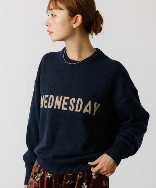 Rouge vif la cle（ルージュヴィフラクレ）の「【Le Melange/ル・メランジュ】ロゴニット/#8552003/トップス/ニット【WEB限定】（ニット/セーター・レディース・ブラック/ピンク/ネイビー・フリー）」の3枚目の写真