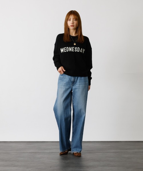 Rouge vif la cle（ルージュヴィフラクレ）の「【Le Melange/ル・メランジュ】ロゴニット/#8552003/トップス/ニット【WEB限定】（ニット/セーター・レディース・ブラック/ピンク/ネイビー・フリー）」の4枚目の写真