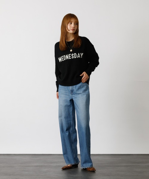 Rouge vif la cle（ルージュヴィフラクレ）の「【Le Melange/ル・メランジュ】ロゴニット/#8552003/トップス/ニット【WEB限定】（ニット/セーター・レディース・ブラック/ピンク/ネイビー・フリー）」の5枚目の写真