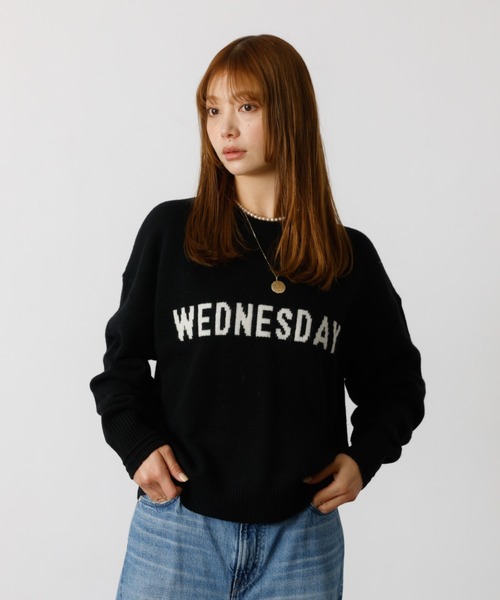 Rouge vif la cle（ルージュヴィフラクレ）の「【Le Melange/ル・メランジュ】ロゴニット/#8552003/トップス/ニット【WEB限定】（ニット/セーター・レディース・ブラック/ピンク/ネイビー・フリー）」の6枚目の写真