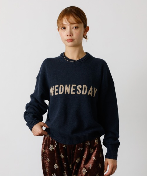 Rouge vif la cle（ルージュヴィフラクレ）の「【Le Melange/ル・メランジュ】ロゴニット/#8552003/トップス/ニット【WEB限定】（ニット/セーター・レディース・ブラック/ピンク/ネイビー・フリー）」の9枚目の写真