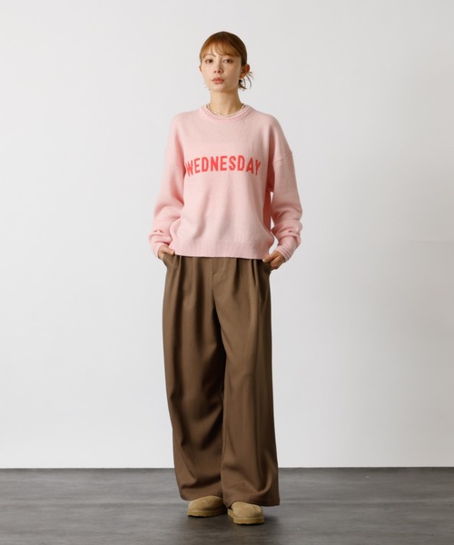 Rouge vif la cle（ルージュヴィフラクレ）の「【Le Melange/ル・メランジュ】ロゴニット/#8552003/トップス/ニット【WEB限定】（ニット/セーター・レディース・ブラック/ピンク/ネイビー・フリー）」の11枚目の写真