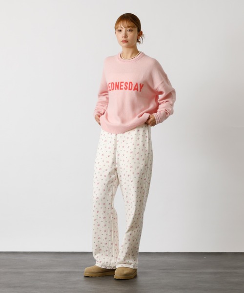 Rouge vif la cle（ルージュヴィフラクレ）の「【Le Melange/ル・メランジュ】ロゴニット/#8552003/トップス/ニット【WEB限定】（ニット/セーター・レディース・ブラック/ピンク/ネイビー・フリー）」の12枚目の写真