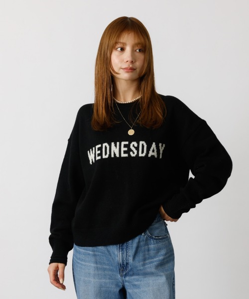 Rouge vif la cle（ルージュヴィフラクレ）の「【Le Melange/ル・メランジュ】ロゴニット/#8552003/トップス/ニット【WEB限定】（ニット/セーター・レディース・ブラック/ピンク/ネイビー・フリー）」の21枚目の写真