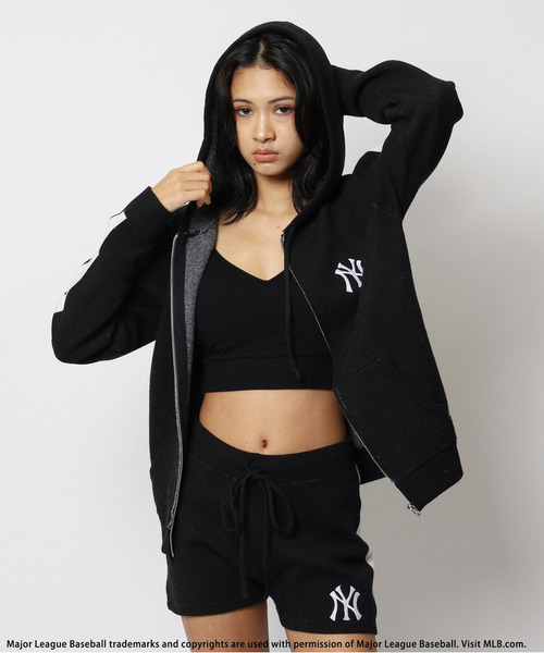 BACK TO THE FIELD（バック トゥー ザ フィールド）の「【MLB】刺しゅうロゴニットセットアップ（セットアップ・レディース・ブラック/グレー/カーキ系・FREE）」の2枚目の写真