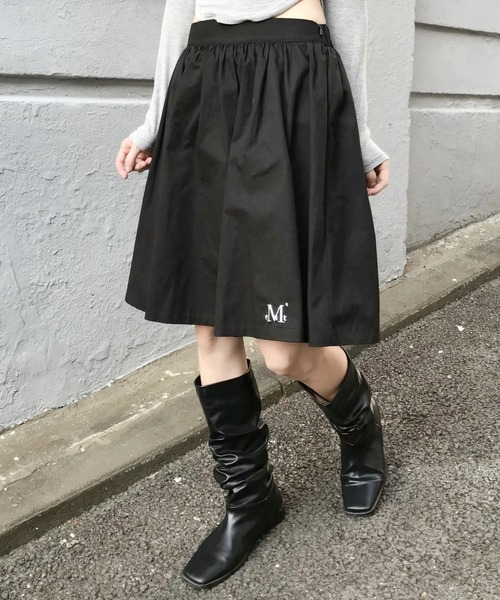 MUCENT（ムセント）の「MUCENT／PICA フレアスカート（スカート・レディース・ブラック/チャコールグレー・FREE）」の2枚目の写真