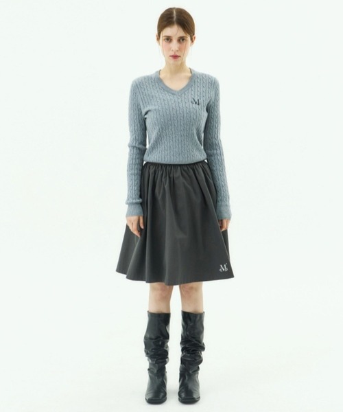 MUCENT（ムセント）の「MUCENT／PICA フレアスカート（スカート・レディース・ブラック/チャコールグレー・FREE）」の3枚目の写真