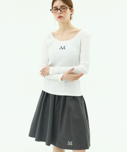 MUCENT（ムセント）の「MUCENT／PICA フレアスカート（スカート・レディース・ブラック/チャコールグレー・FREE）」の6枚目の写真