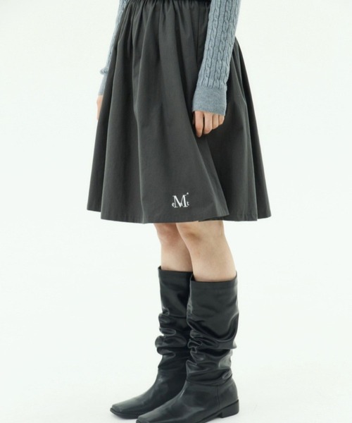 MUCENT（ムセント）の「MUCENT／PICA フレアスカート（スカート・レディース・ブラック/チャコールグレー・FREE）」の8枚目の写真