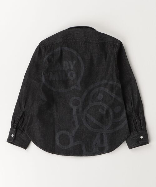 A BATHING APE（アベイシングエイプ）の「BABY MILO 8 OZ DENIM SHIRT（シャツ/ブラウス・キッズ・インディゴブルー/ブラック・110/130/140/120）」の10枚目の写真