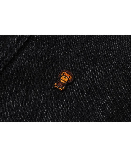 A BATHING APE（アベイシングエイプ）の「BABY MILO 8 OZ DENIM SHIRT（シャツ/ブラウス・キッズ・インディゴブルー/ブラック・110/130/140/120）」の5枚目の写真