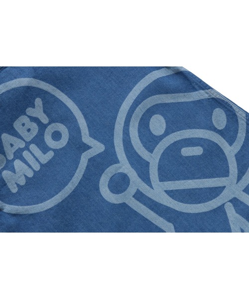 A BATHING APE（アベイシングエイプ）の「BABY MILO 8 OZ DENIM SHIRT（シャツ/ブラウス・キッズ・インディゴブルー/ブラック・110/130/140/120）」の8枚目の写真