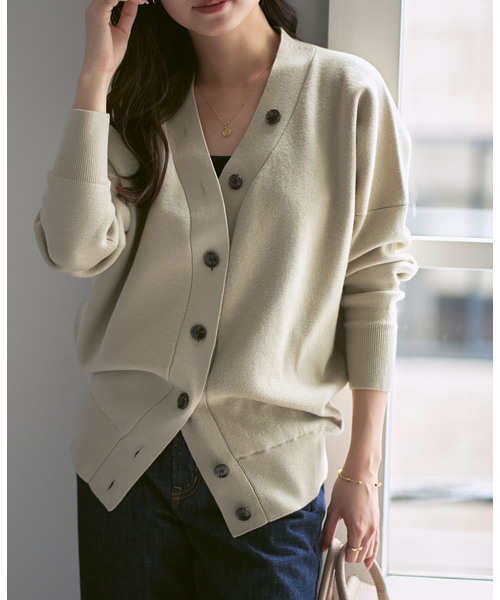 追加》Vネックドルマンカーディガン（カーディガン/ボレロ）｜NOBLE