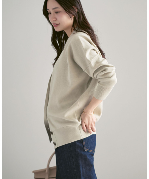 Noble(ノーブル)の「《追加》Vネックドルマンカーディガン(カーディガン/ボレロ・レディース・ブラウン/ベージュ/ピンク系その他・FREE)」の22枚目の写真