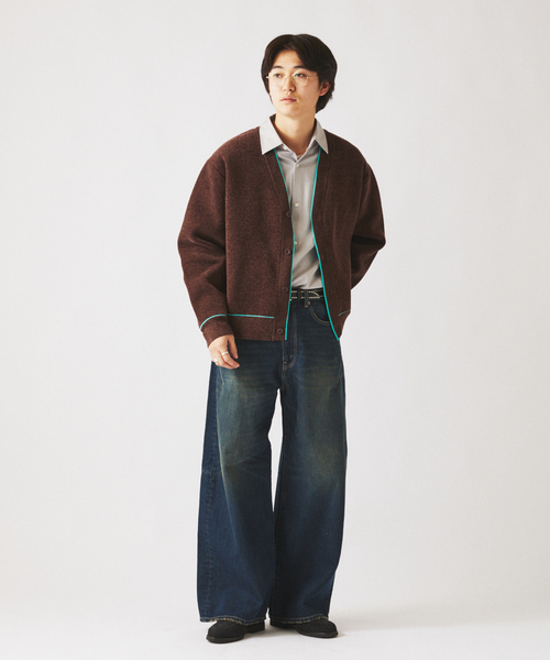 JOURNAL STANDARD relume(ジャーナルスタンダード レリューム)の「モール クロップド カーディガン(カーディガン/ボレロ・メンズ・グレー/ブラウン/ボルドー・MEDIUM/LARGE)」の5枚目の写真