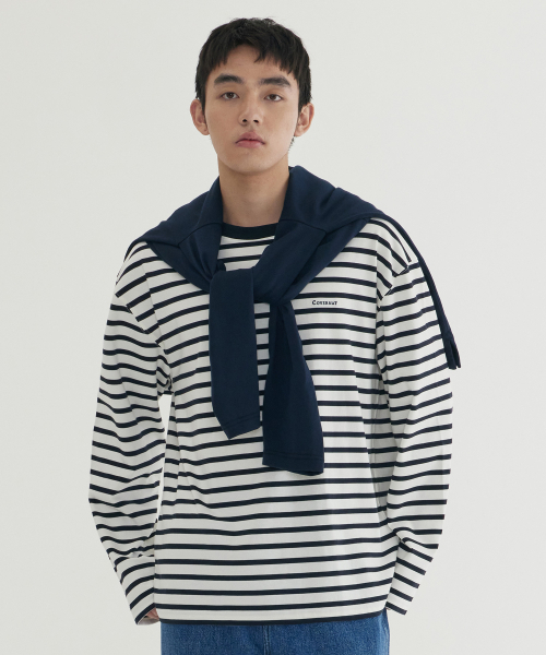 COVERNAT(カバーナット)の「ストライプロングスリーブ ダークネイビー(Tシャツ/カットソー・レディース・その他・MEDIUM/LARGE/X-LARGE/XX-LARGE/X-SMALL/SMALL)」の1枚目の写真