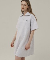 Between A and B（ビトウィーンエイアンドビー）の「スモールロゴハーフジップミニワンピース[ホワイトメランジ]（ワンピース）」