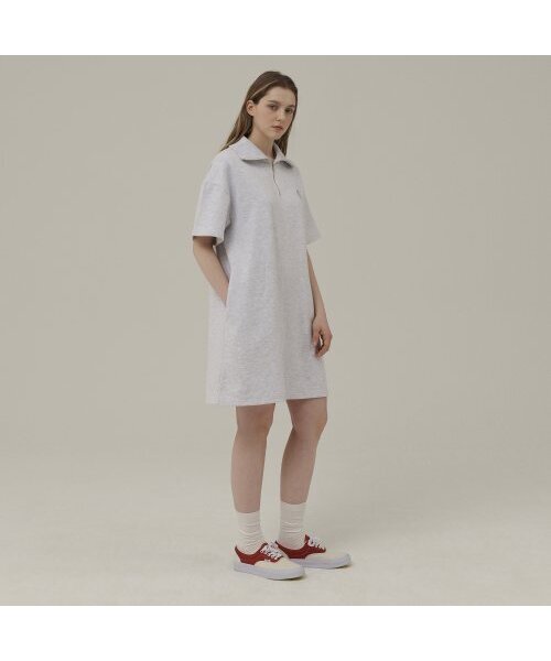 Between A and B（ビトウィーンエイアンドビー）の「スモールロゴハーフジップミニワンピース[ホワイトメランジ]（ワンピース・レディース・その他・FREE）」の5枚目の写真