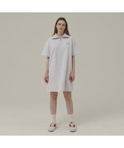 Between A and B（ビトウィーンエイアンドビー）の「スモールロゴハーフジップミニワンピース[ホワイトメランジ]（ワンピース・レディース・その他・FREE）」の6枚目の写真