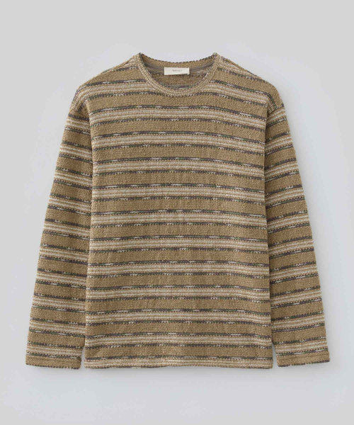 FABREGAT(ファブレガ)の「マルチストライプロングスリーブ(ピーナッツブラウン)(Tシャツ/カットソー・レディース・その他・2/3)」の1枚目の写真