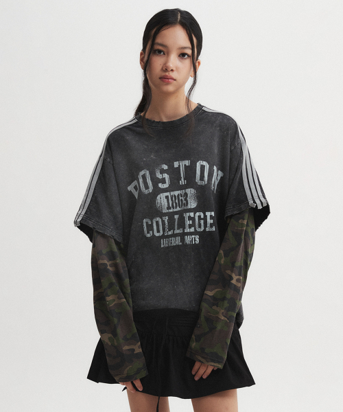 DNSR WOMEN(ディーエヌエスアールウーマン)の「サルパウォッシングカモレイヤードロングスリーブ(Tシャツ/カットソー・レディース・その他・MEDIUM)」の1枚目の写真