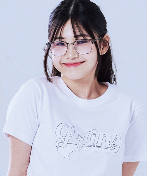 GAINSBORO(ゲインズボロ)の「スターロゴデニムアプリケTシャツ_ホワイト(Tシャツ/カットソー・レディース・その他・X-SMALL/LARGE/MEDIUM)」の1枚目の写真