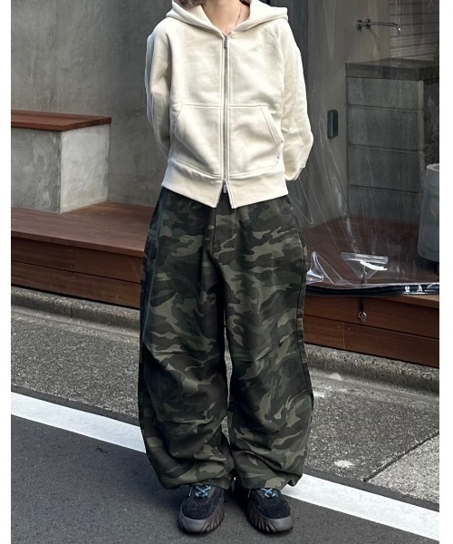 CS】cropped double zip hoodie (ivory) / 【シーエス】クロップド