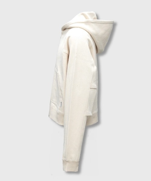 CS】cropped double zip hoodie (ivory) / 【シーエス】クロップド