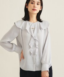 INDIVI（インディヴィ）の「【洗える／セレモニー】ラッフルサテンブラウス（シャツ/ブラウス）」