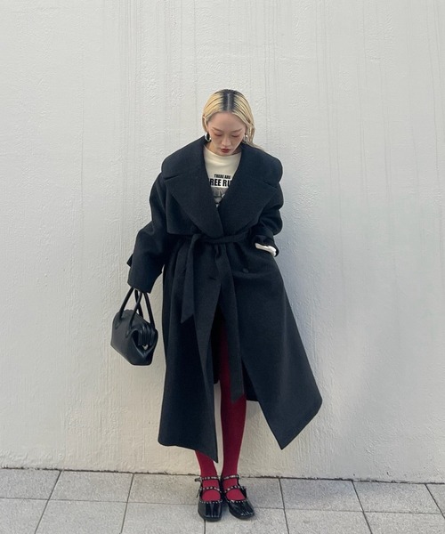 UND BIG ROUND COLLAR WOOL LONG COAT（チェスターコート）｜Ameri