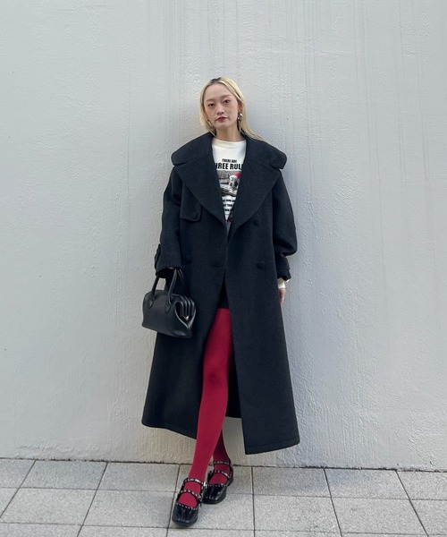 UND BIG ROUND COLLAR WOOL LONG COAT（チェスターコート）｜Ameri