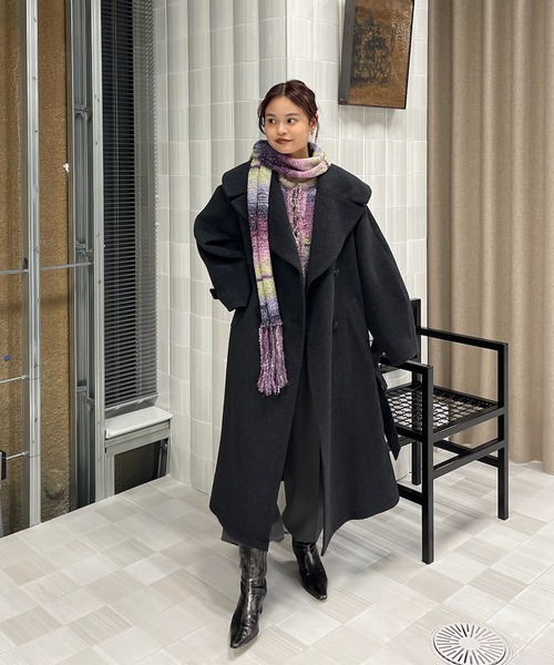 UND BIG ROUND COLLAR WOOL LONG COAT（チェスターコート）｜Ameri