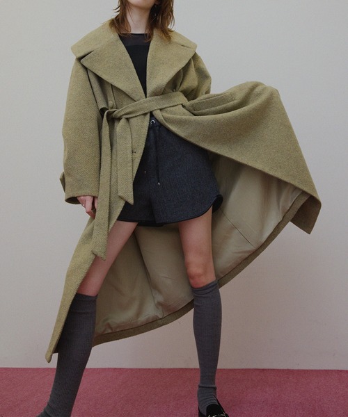 UND BIG ROUND COLLAR WOOL LONG COAT（チェスターコート）｜Ameri