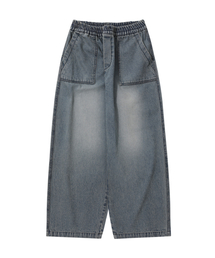 STENDS（ステンズ）の「[M~4XL] ファティグバンディングデニムパンツ_ブルー（デニムパンツ）」