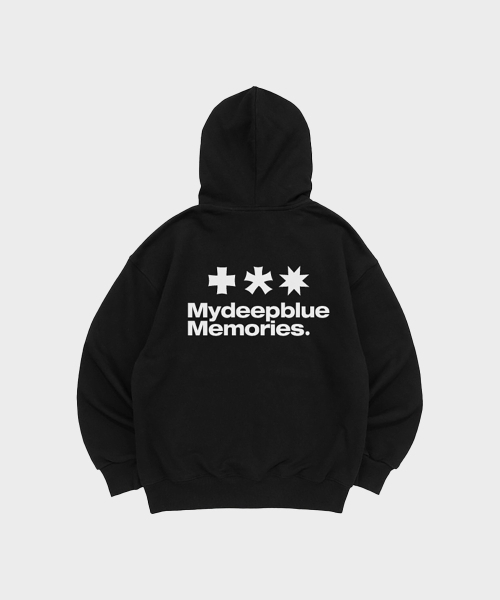 zp) MM SYMBOL LOGO 2WAY ZIP-UP (BLACK)（パーカー
