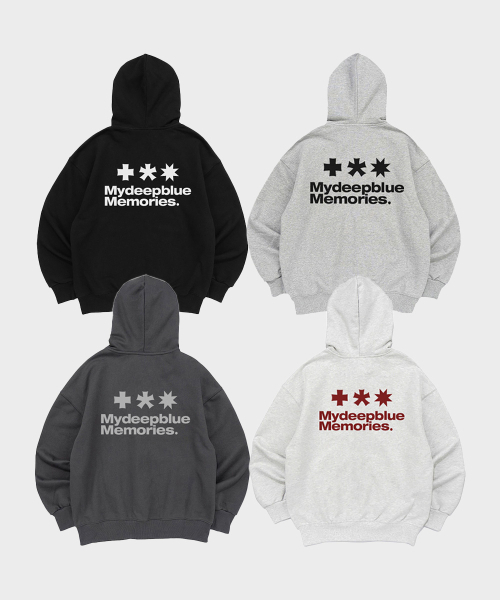 zp) MM SYMBOL LOGO 2WAY ZIP-UP (BLACK)（パーカー