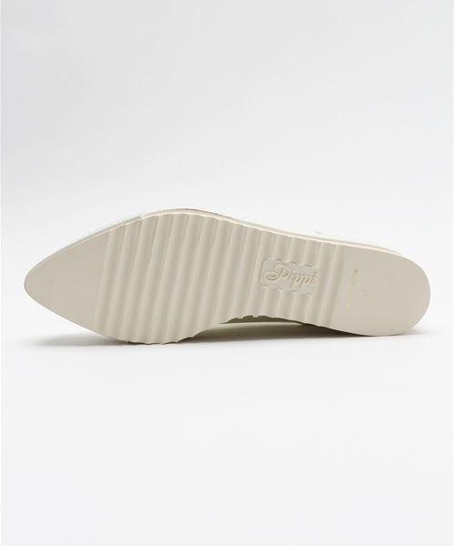 Pippichic（ピッピシック）の「【Pippichic】 プラットフォームポインテッドレースアップ（ローファー・レディース・ブラック/ホワイト・MEDIUM/LARGE）」の4枚目の写真